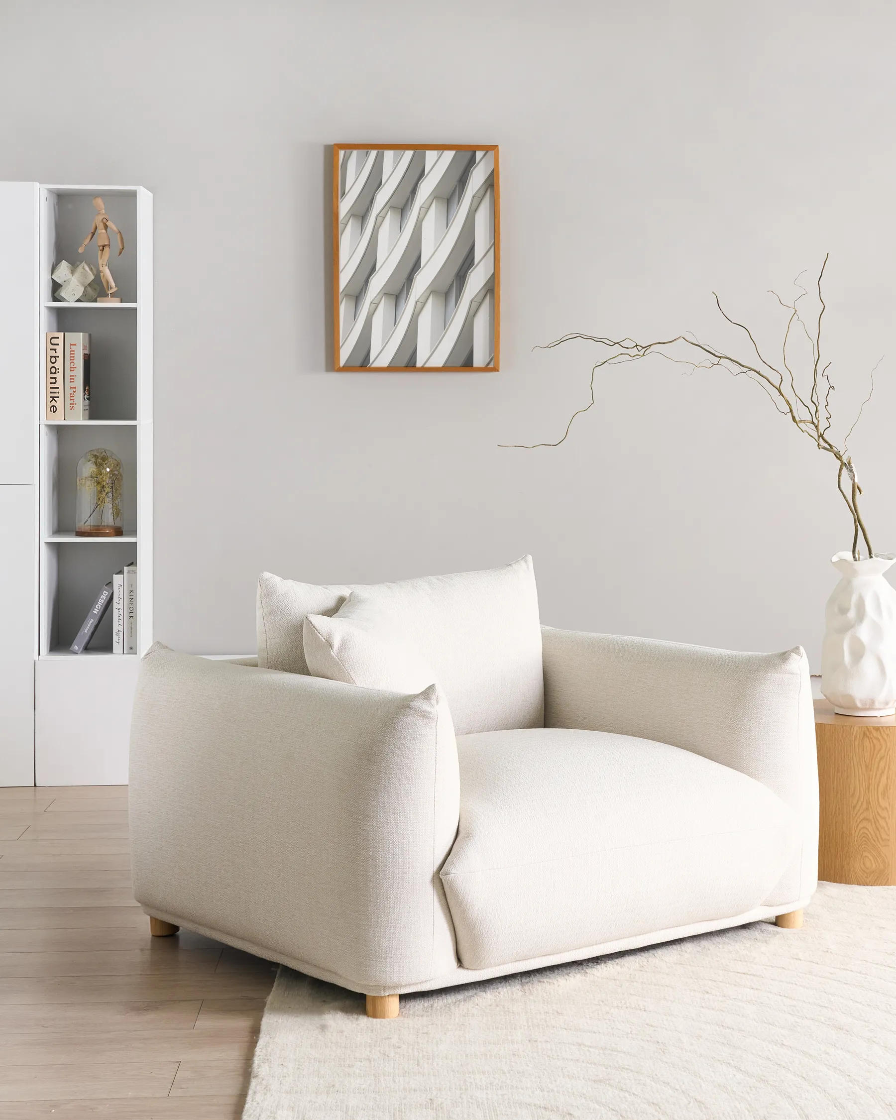 Armchair LUVOS Fabric Off-White_970185