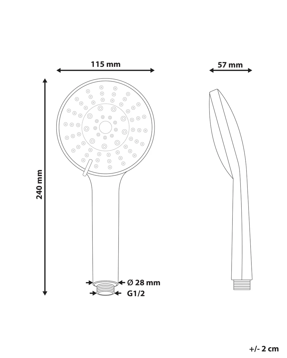 Shower Head and Hose Kit UCHIZA 5-function Gold_989255