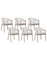 Set of 6 Metal Garden Chairs Taupe FLAVIA_936223