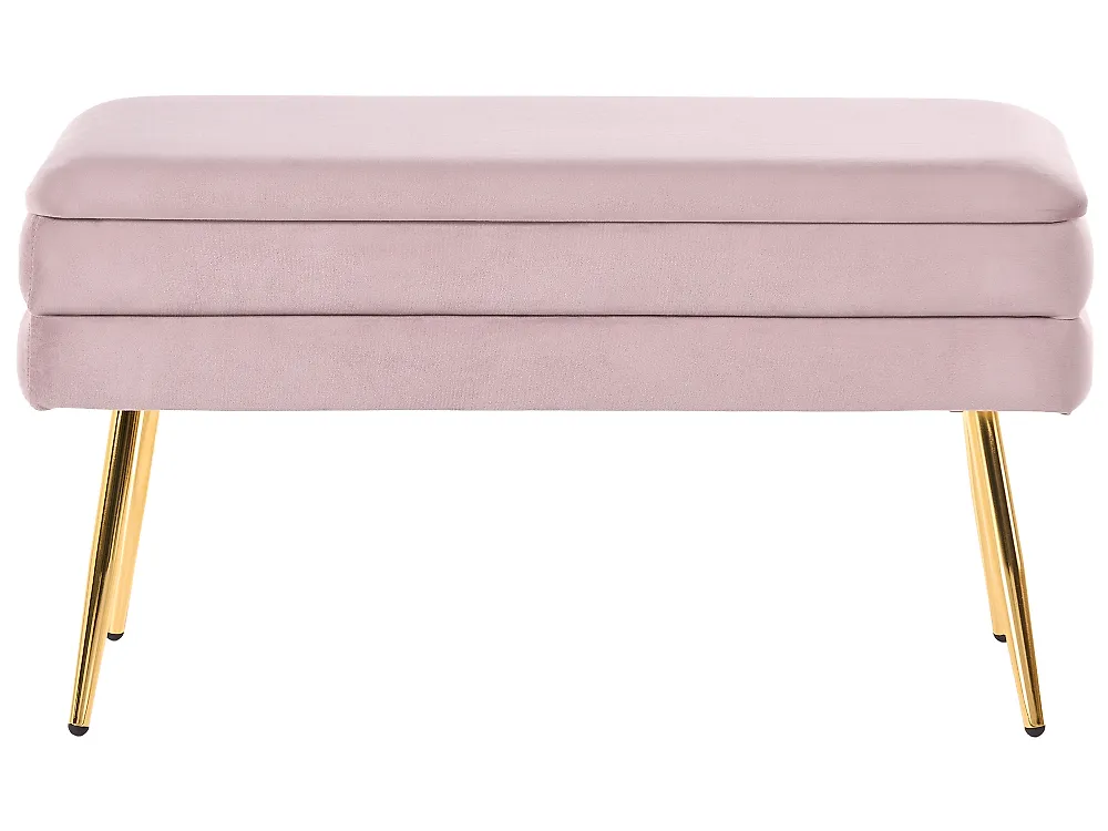 Banco tapizado con almacenaje DURHAM Terciopelo Rosa_1185967