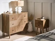 2 Drawer Bedside Table RONGE Light Brown_1042686