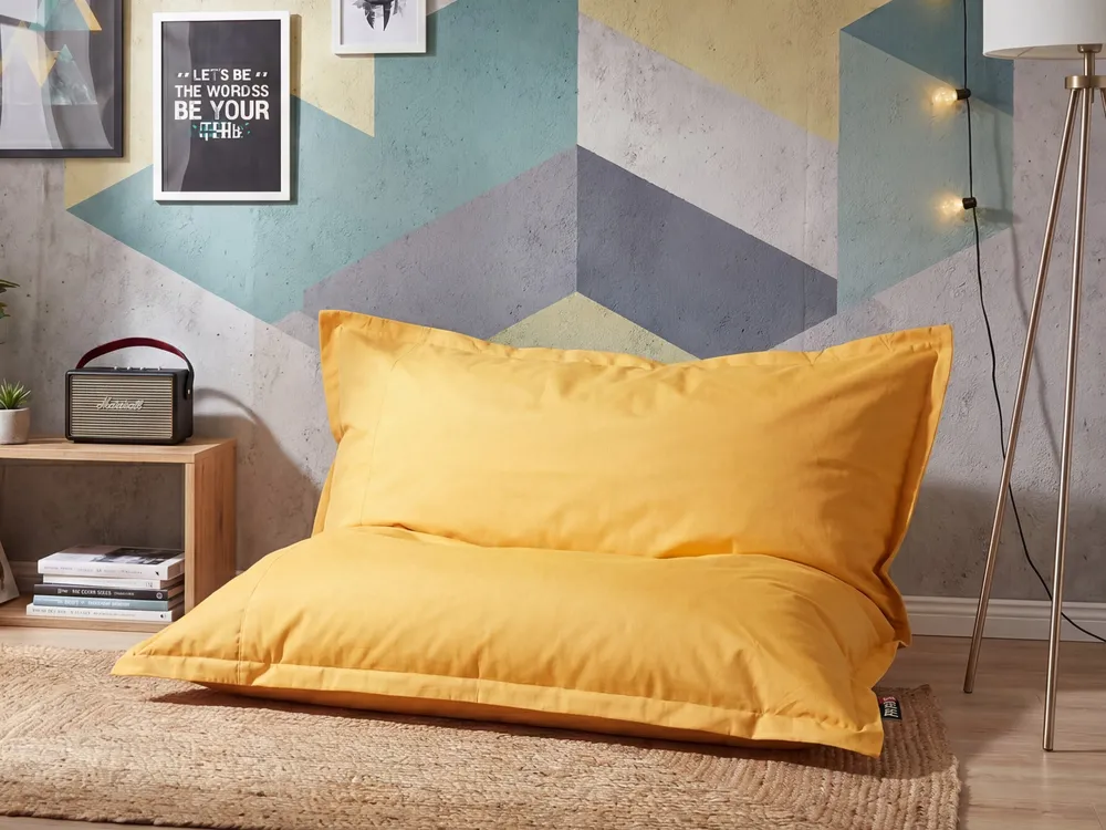 Bean Bag 600 L FUZZY 180 cm 230 cm Yellow