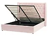 Ottoman Bed LUBBON Velvet Pastel Pink 160 x 200 cm (EU King Size)