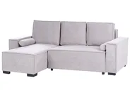 Corner Sofa Bed 3 Seater EDANE with Storage Fabric Grey Right Hand_1057165