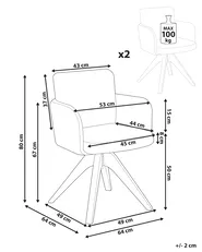 Set di 2 sedie da pranzo EVELYN Bouclé Bianco sporco_1038011