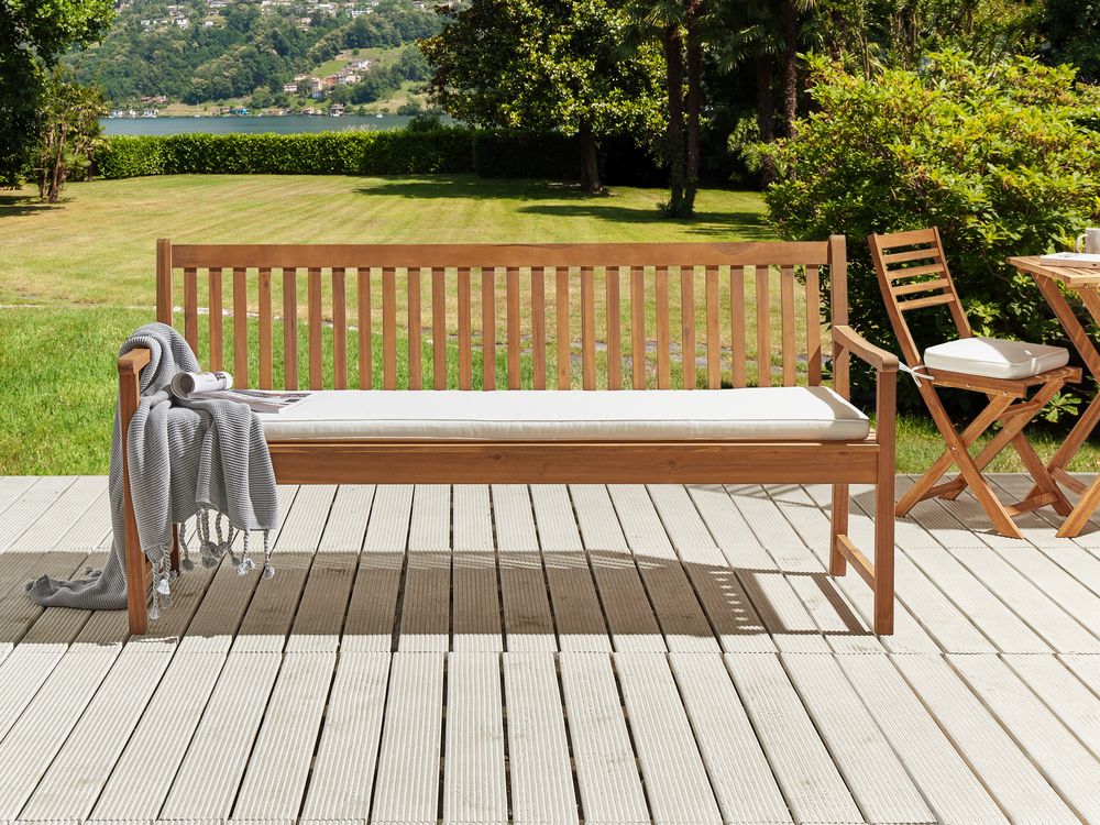 Bench Seat Pad Cushion 169 x 50 cm White VIVARA Beliani.no