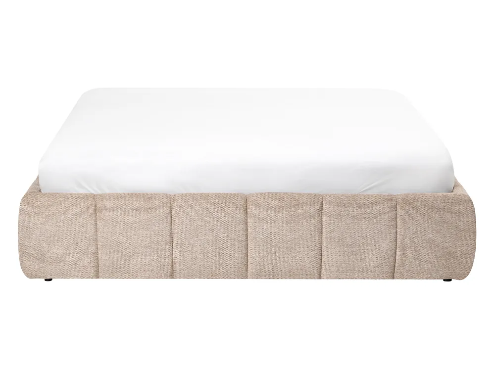 Ottoman Bed without Headboard GENAS Fabric Beige 140 x 200 cm (EU Double)_1070247