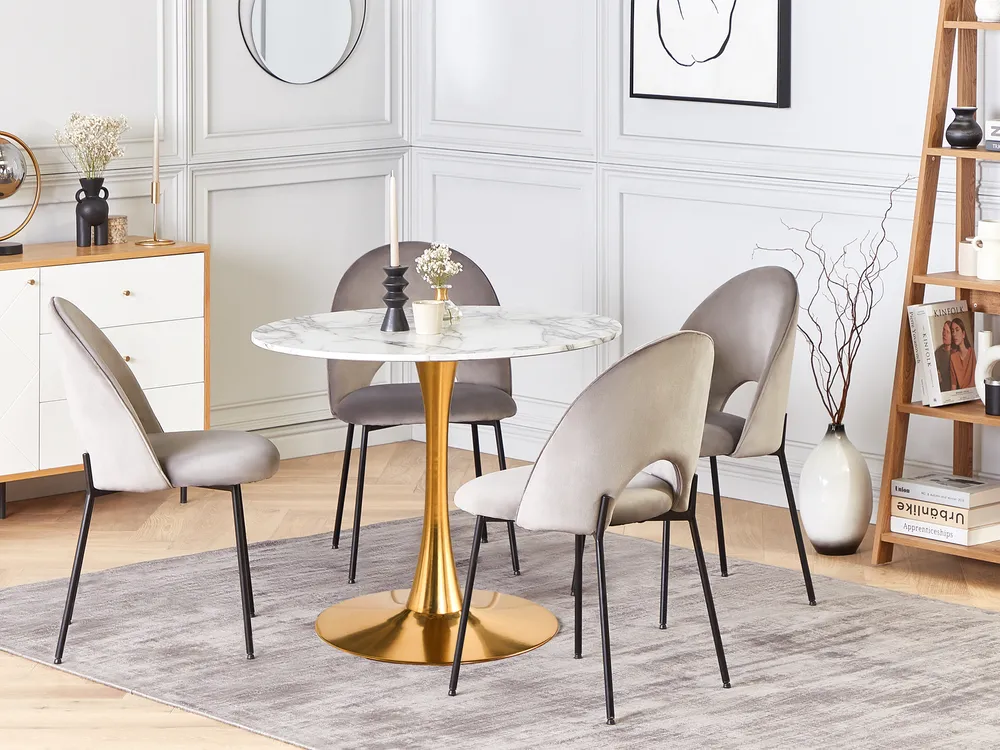 Stół do jadalni BOCA Marmur/ złoty 90 cm 90 cm