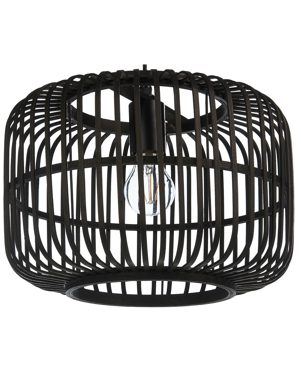 Pendant Lamp MACHEKE Bamboo Wood Black Beliani