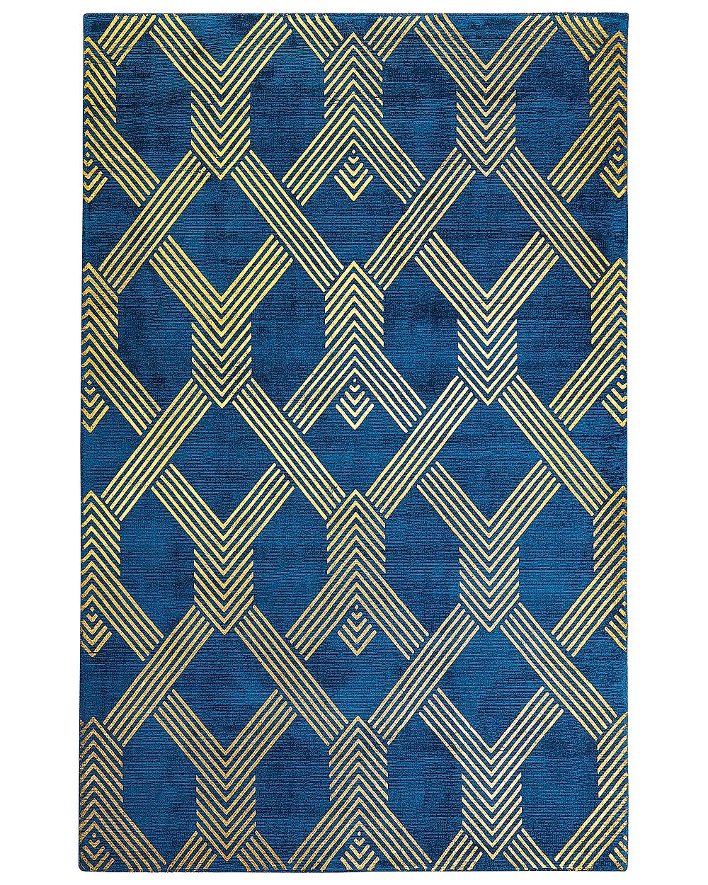 Tapis VEKSE Bleu 140 x 200 cm Soie artificielle