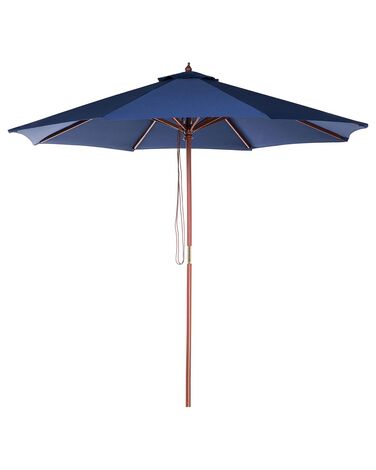 Parasol de  jardin en bois avec toile bleu marine ⌀ 270 cm TOSCANA 