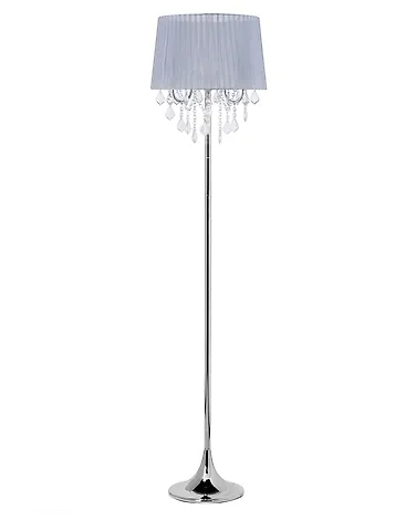 Beliani Stehlampe Tenna – Verchromtes Metall, Kristall-Lampenschirm, 160 Cm Hoch, E27