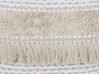 Embroidered Cushion with Tassels 45 x 45 cm Beige VILLUR_756142