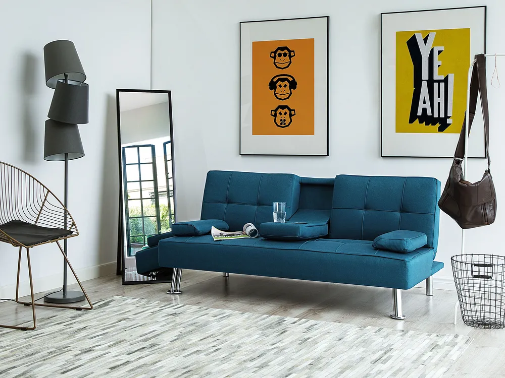 Sofa rozkładana dla 3 osób ROXEN Niebieski