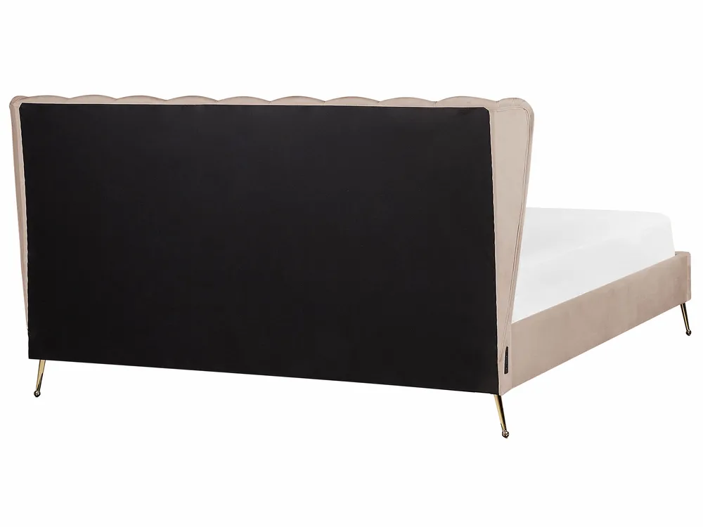 Bett mit Lattenrost Samtstoff MIRIBEL 180 x 200 cm Taupe_870590