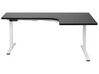 Electric Adjustable Right Corner Desk 160 x 59 cm and White and Black DESTINES _927733