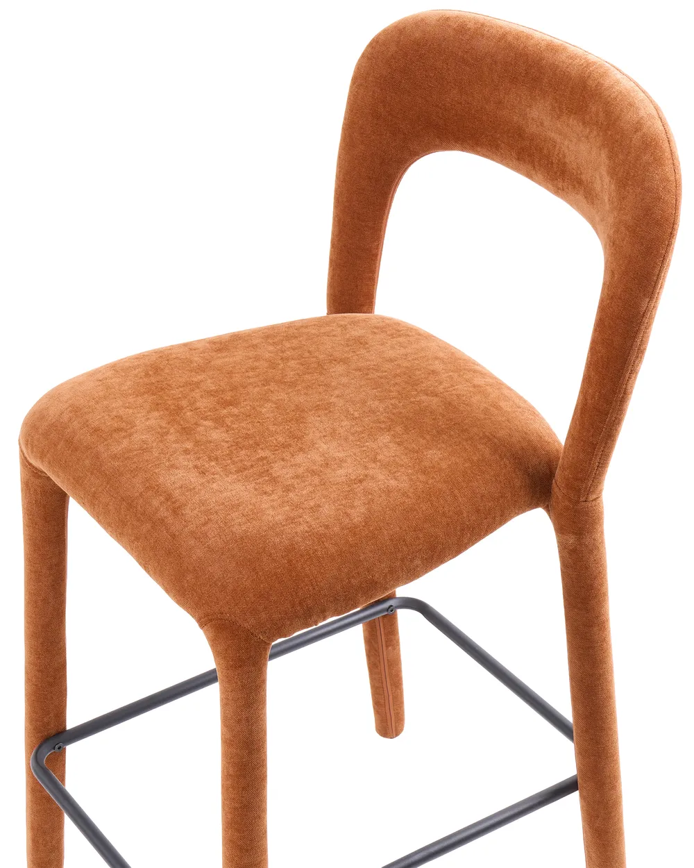 Set of 2 Bar Chairs LAKEVILLE Chenille Golden Brown_1118672