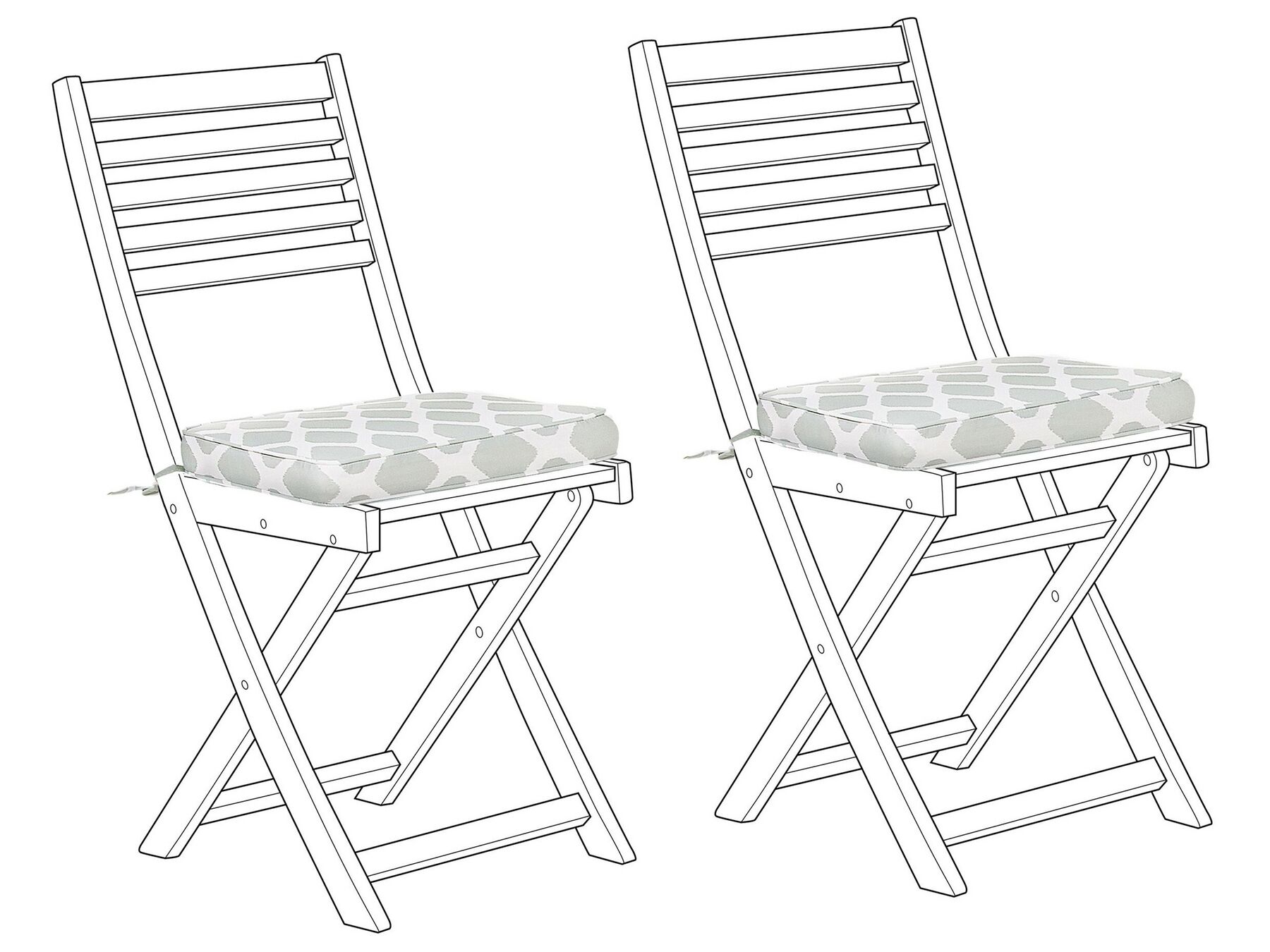 Sitzkissen für Stuhl FIJI 2er Set mintgrün geometrisches Muster 29 x 38 x 5 cm_764384