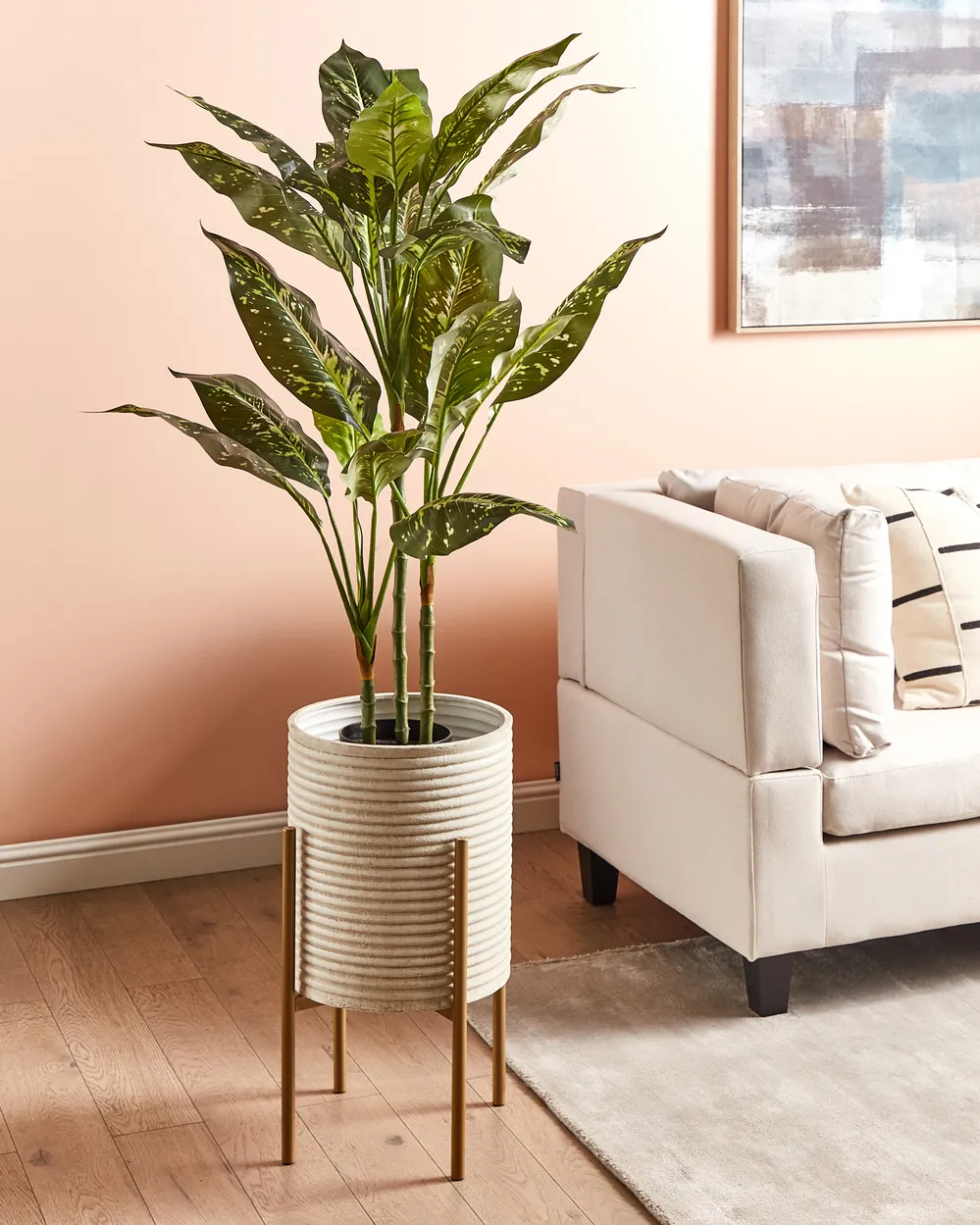 Forhøjet plantekrukke ALPINUS Metal 31 cm Brungrå