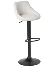 Set of 2 Bar Stools MEDULIN Swivel Fabric Light Grey_1011535