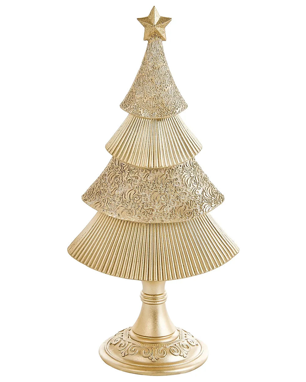 Set di 2 decorazioni natalizie ERVASTI 32/41 cm Albero di Natale Oro_1175735