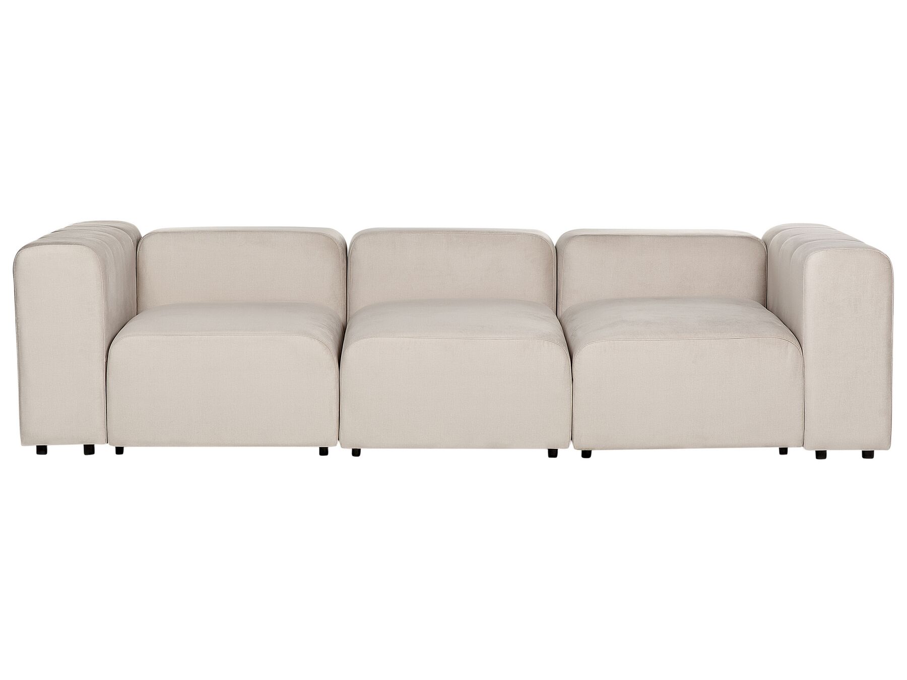 3 Seater Modular Velvet Sofa Beige FALSTERBO_919277