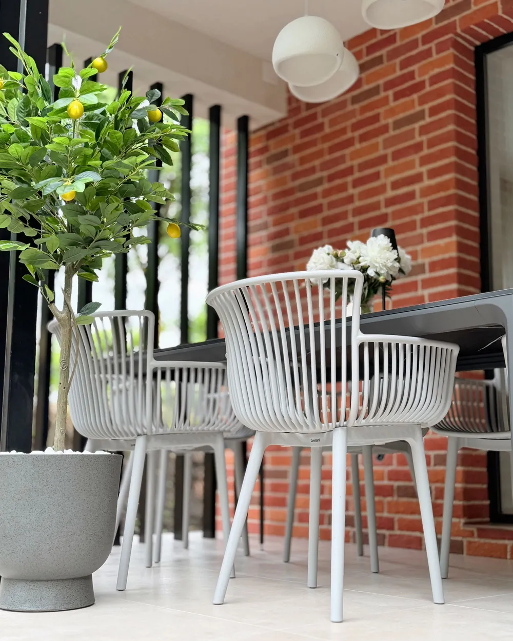 Set di 4 sedie da giardino PESARO Grigio chiaro_1082499