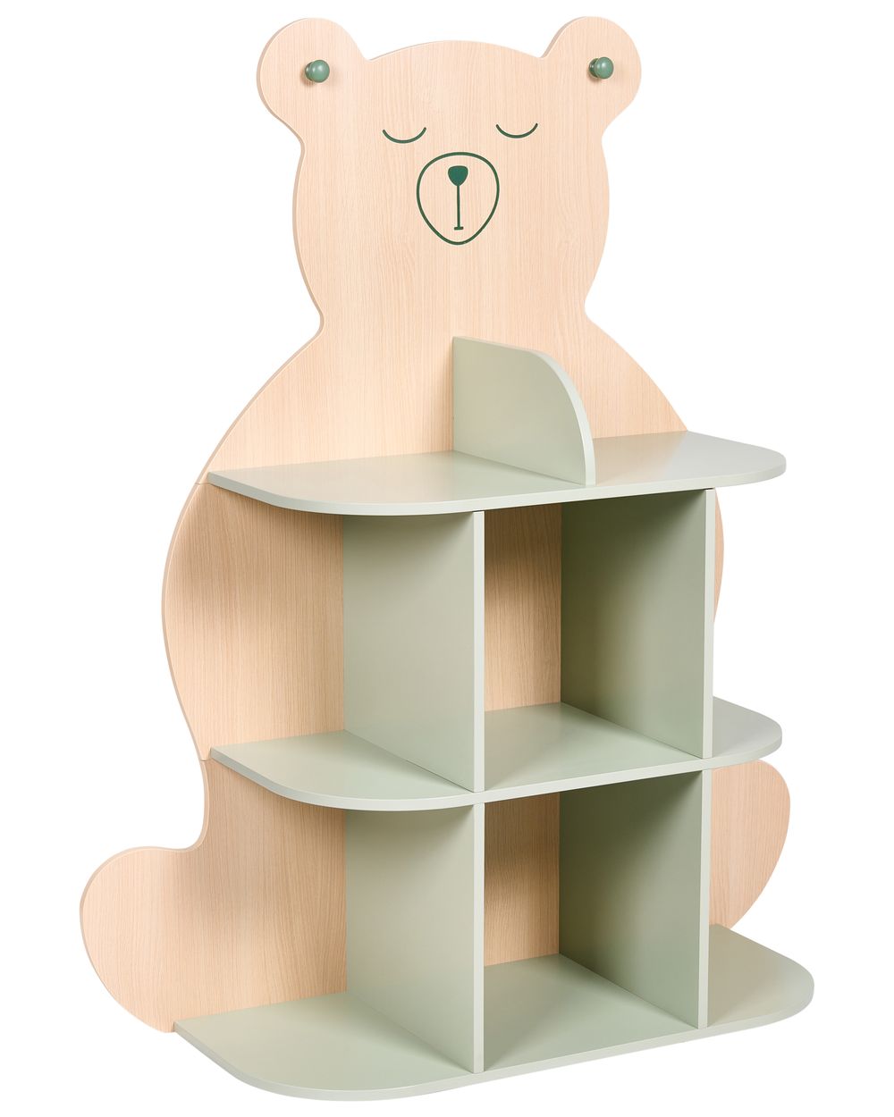 Estante com prateleiras ELWOOD 108 cm Castanho Claro/Verde