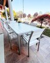 6 Seater Aluminium Garden Dining Set White VERNIO_932818