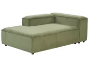 Modular Corner Sofa 2 Seater ARDAL with Ottoman Corduroy Green Right Hand_947436