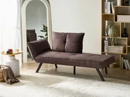 Left-Hand Chaise Longue ROCAMADOUR Fabric Brown_1029266