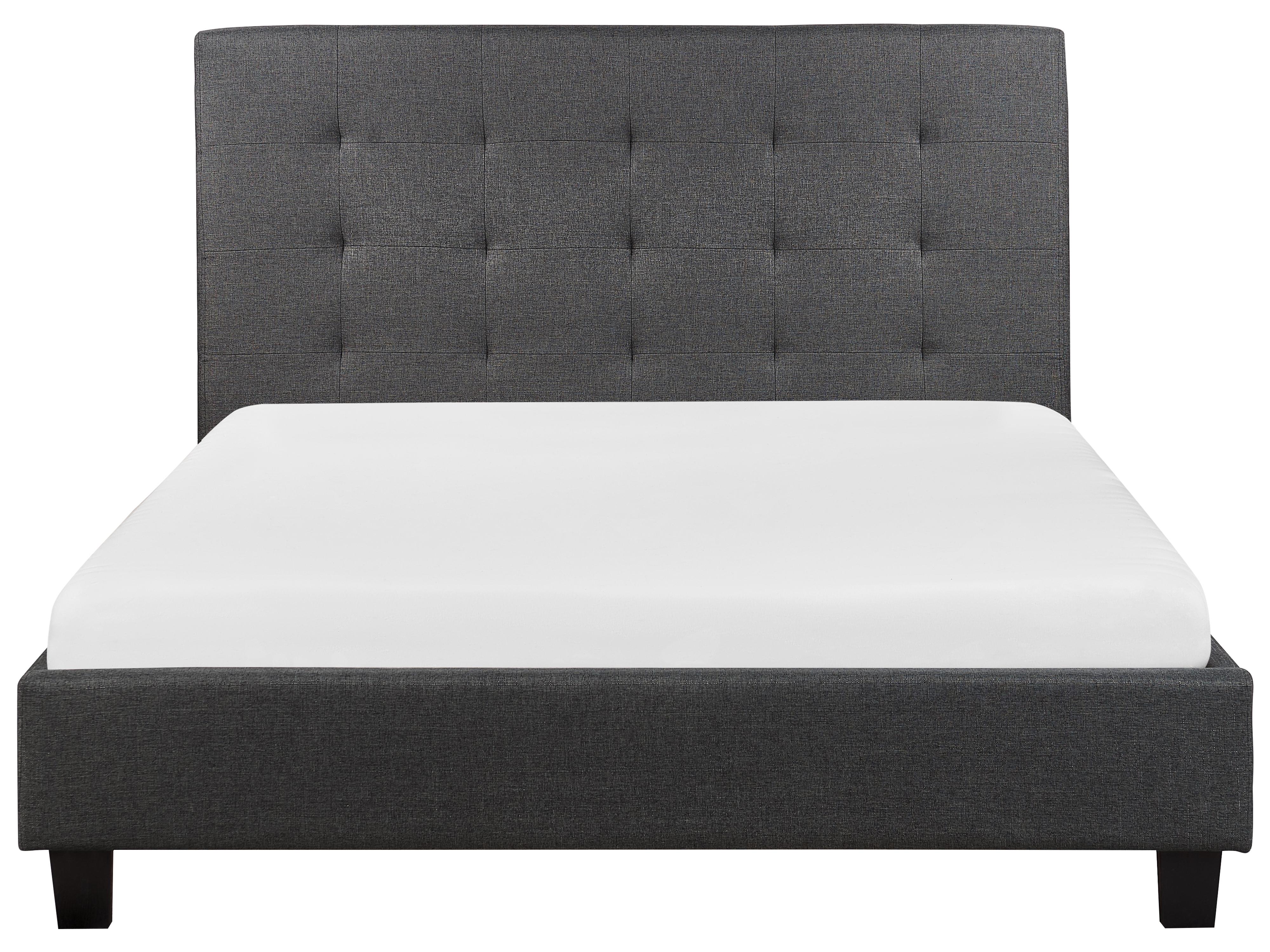 Cama Tecido LA ROCHELLE 140 x 200 cm Cinzento escuro_744992