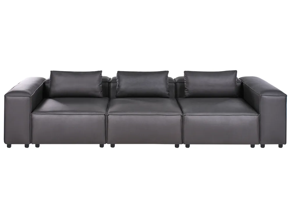 Divano modulare posti BRANDE Pelle sintetica Nero