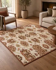 Teppich EZINE Beige 200 x 200 cm Wolle_1183217