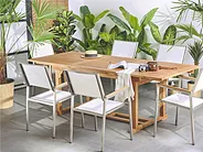 Table de salle à manger de jardin extensible JAVA 160/220 cm 90 cm Acacia Marron clair_1155094