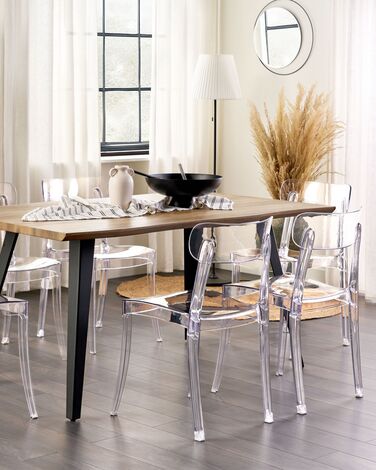 Set of 2 Dining Chairs Transparent COVINGTON