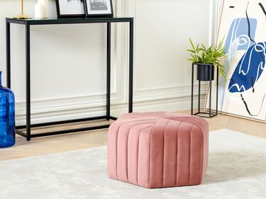 Velvet Pouffe Pink MURIETTA