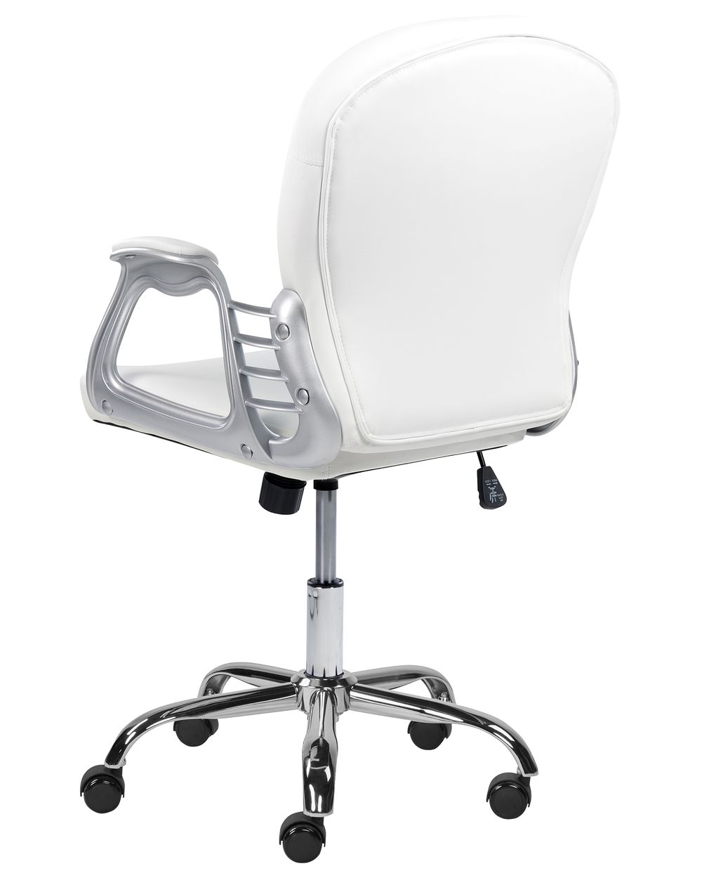 White leather swivel office chair discount