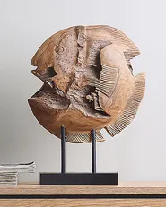 Accessorio decorativo Pesce PLAICE FISH Legno di teak Marrone_879058