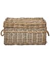 Aufbewahrungsbox mit Deckel Rattan naturfarben 3er Set GERASA_885283