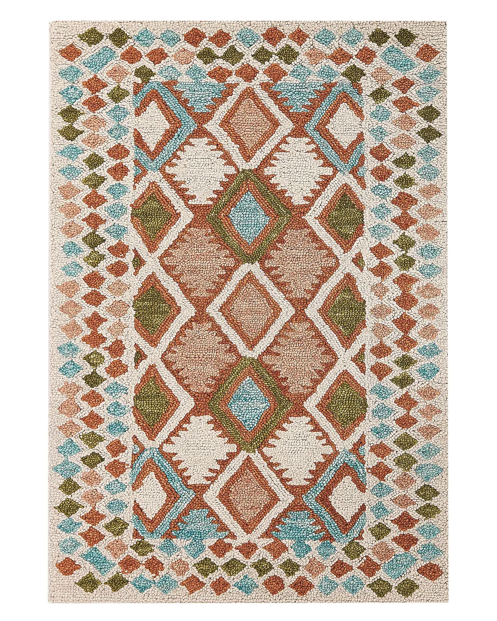 Rug HAYMANA Multicolour 200 x 200 cm Wool | Beliani.co.uk