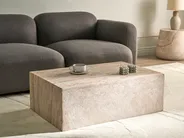 Side Table BIENTINO 46 cm 46 cm Travertine Effect_1009404