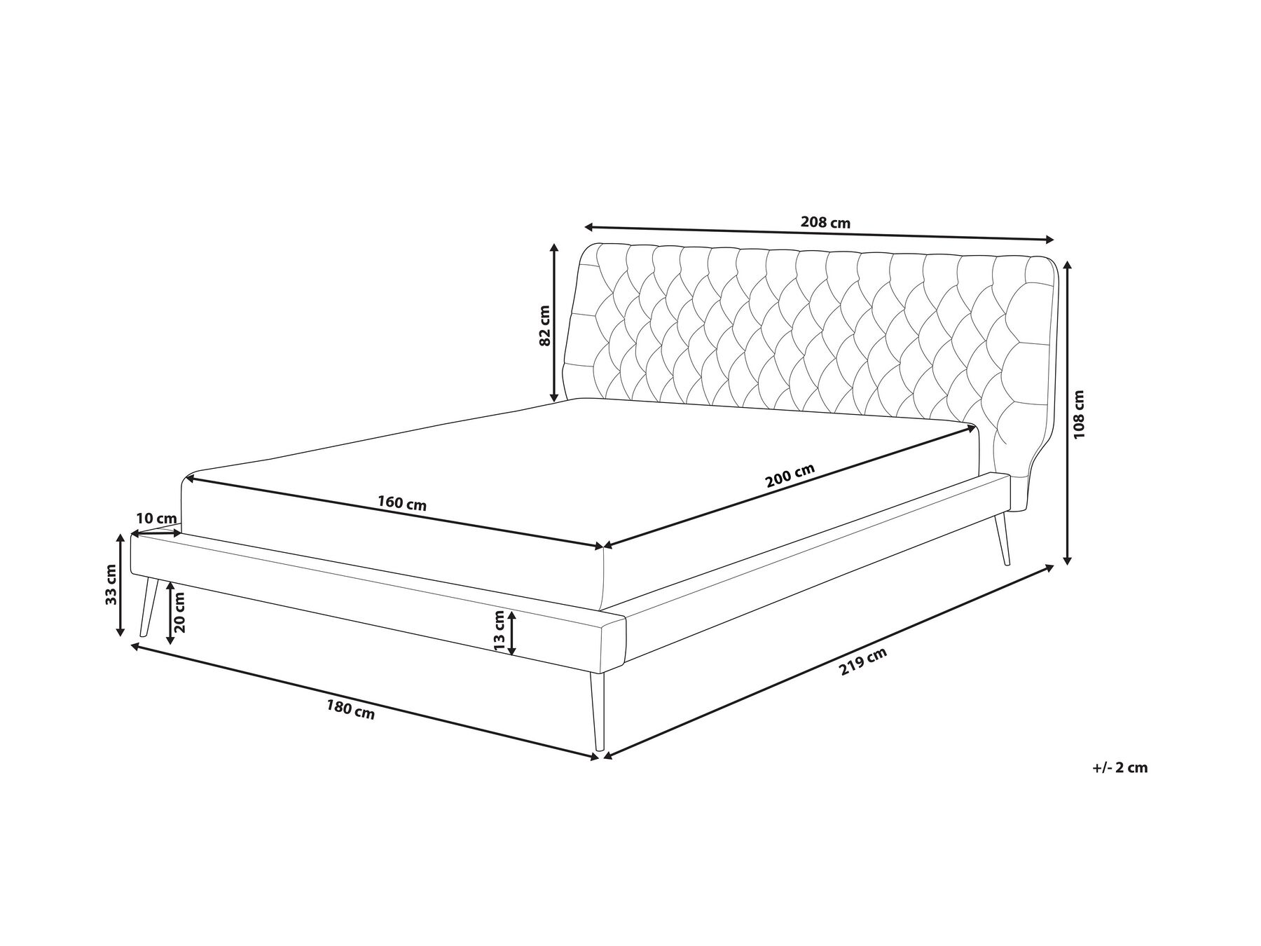 Bed Faux Leather ESSONNE 160 x 200 cm (EU King Size) Beige_774160