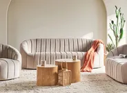 Divano 3 posti MALUNG Velluto Beige_966931
