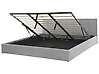 Ottoman Bed DREUX Fabric Light Grey 180 x 200 cm (EU Super King)