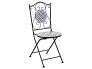 Set mobilier de grădină SIPONTO Metal Alb/Albastru_1155717
