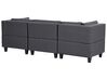 4 Seater Left Hand Modular Fabric Corner Sofa with Ottoman Dark Grey UNSTAD_924632