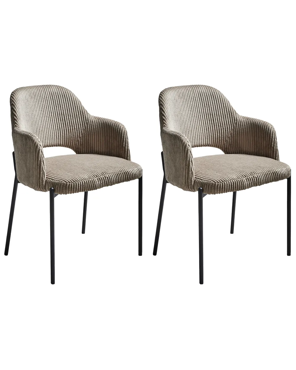 Set of 2 Dining Chairs RATON Corduroy Taupe_962530