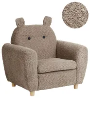Kids Armchair Hippo MARIBO Boucle Brown_947867