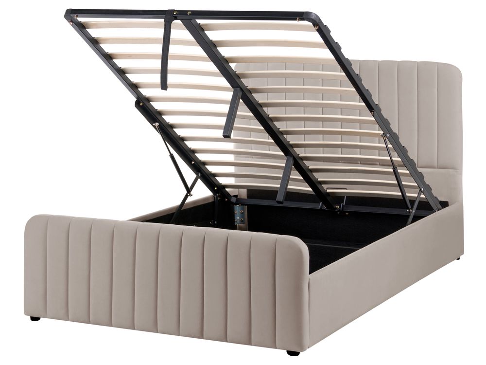 Bett mit Stauraum LUNAN Taupe 120 x 200 cm